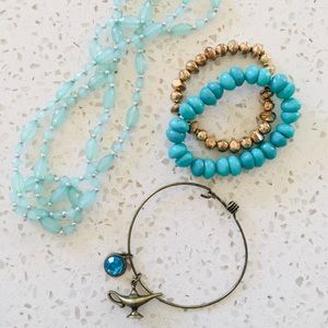 Disney Jasmine Aqua Necklace & Bracelet Set